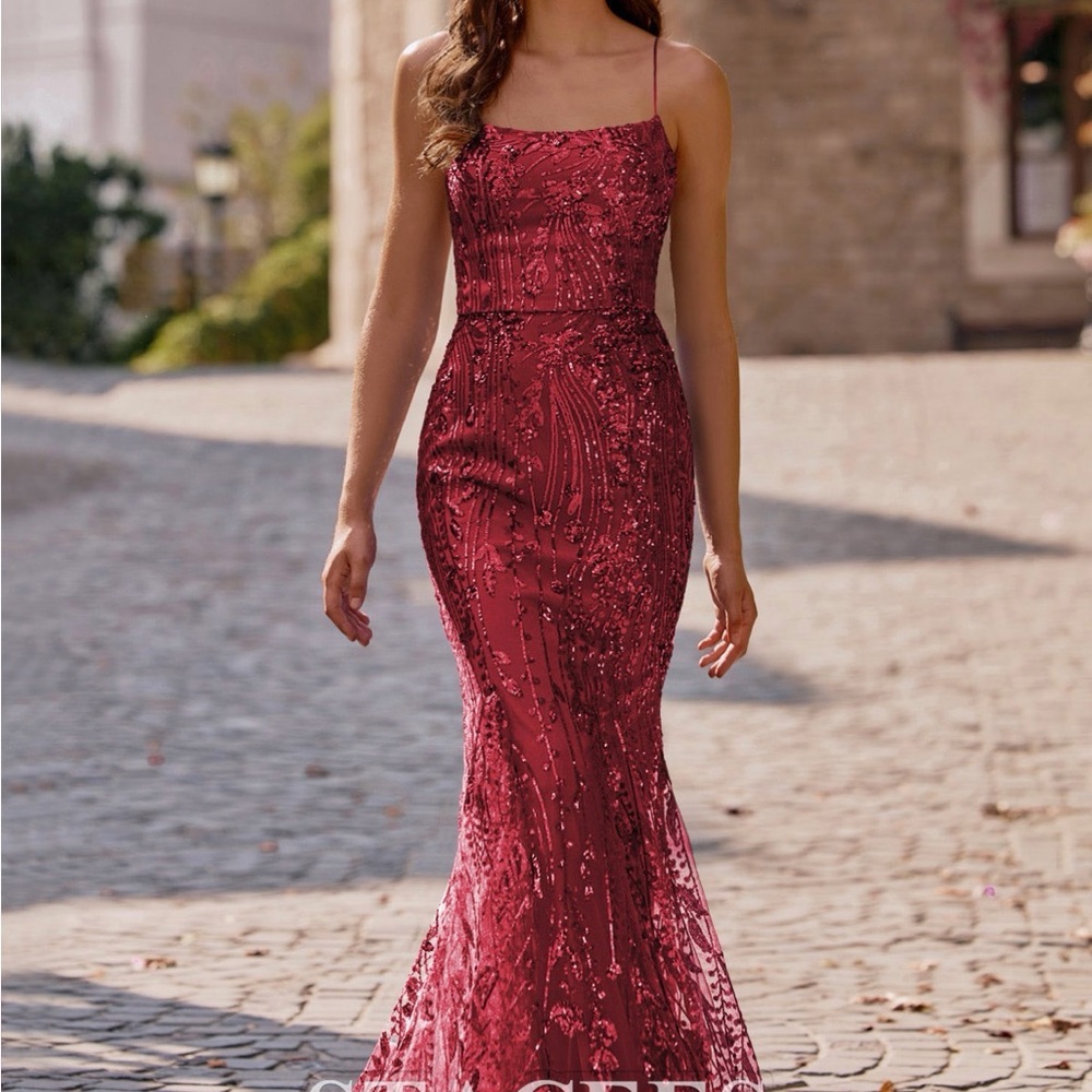 Burgundy Mermaid Prom/Formal Dress